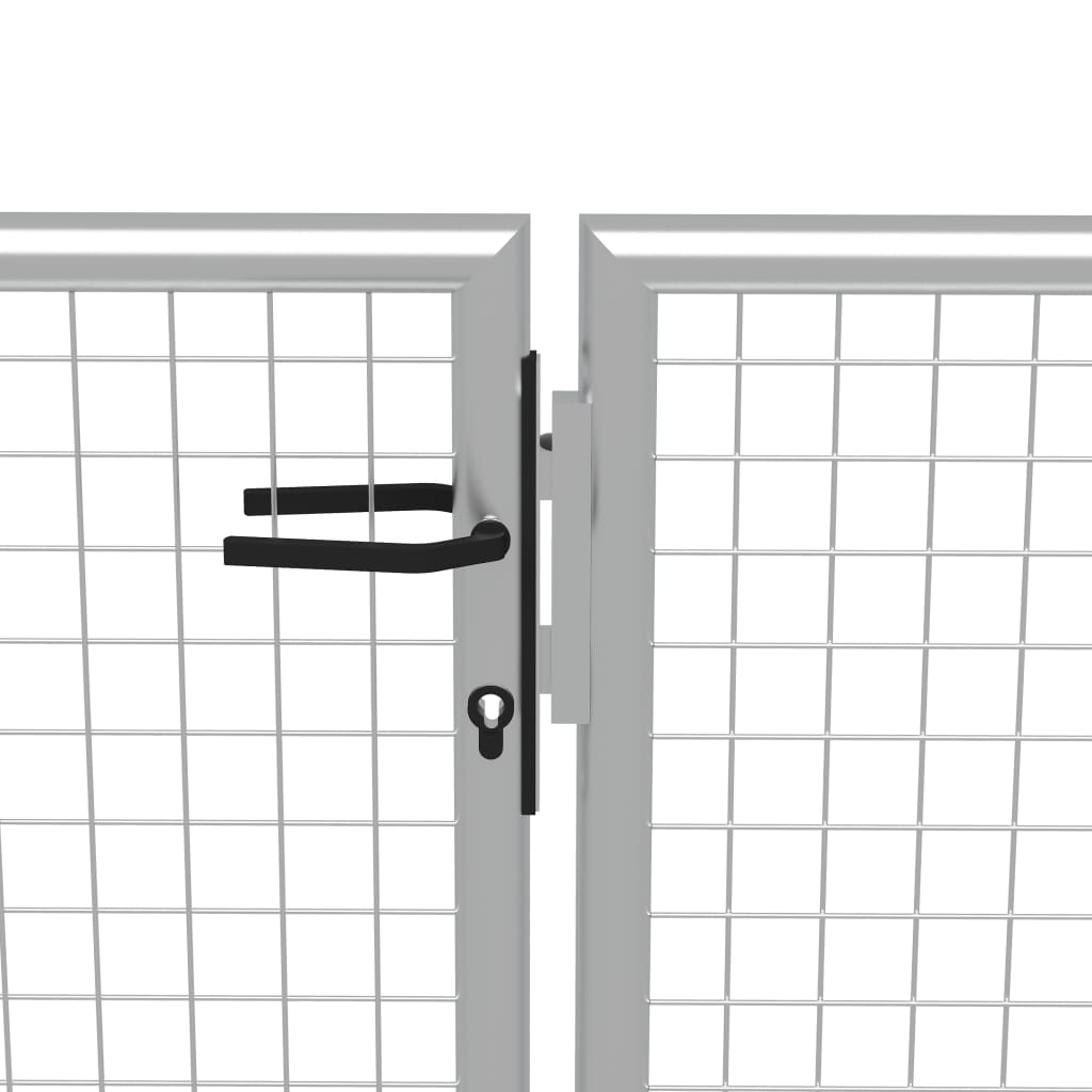 Maison Exclusive - Puerta de jardín de acero galvanizado plateado 415x200 cm Grandes ahorros
