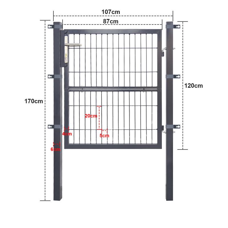 Verja de Doble Barra Puerta de Jardín - Antracita - 120x100CM Rebajas de fábrica