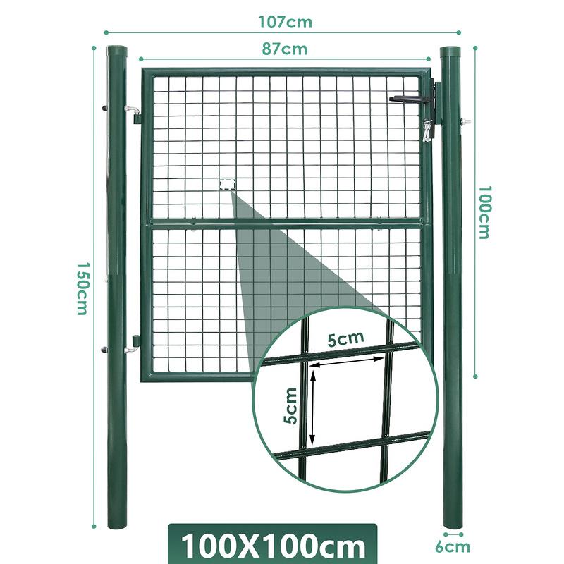 Garden Gate 100 x 100 cm con bloqueo de malla de metal - Verde Rebajas top