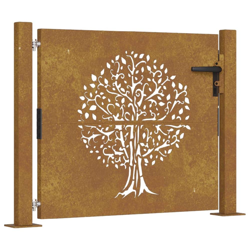 Maison Exclusive - Puerta de jardín acero corten diseño árbol 105x105 cm Envío gratis