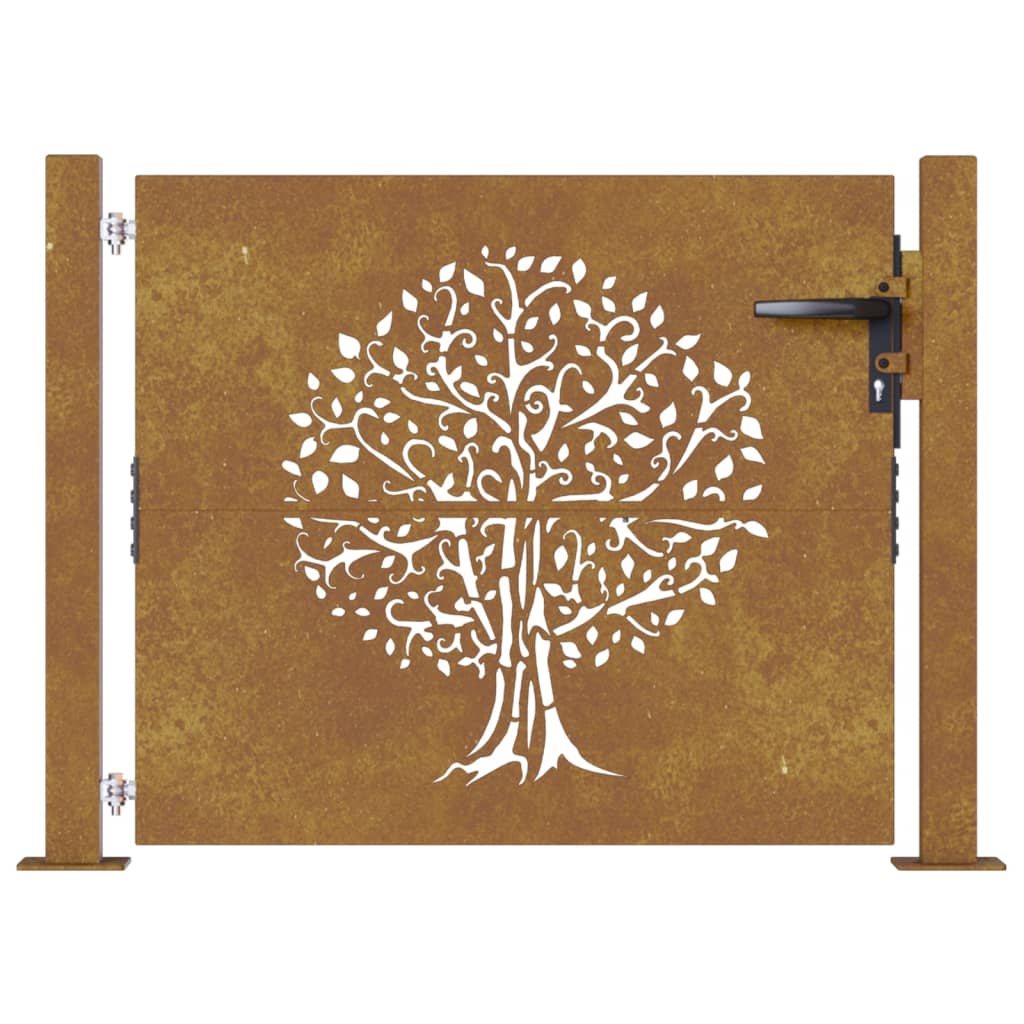Maison Exclusive - Puerta de jardín acero corten diseño árbol 105x105 cm Envío gratis