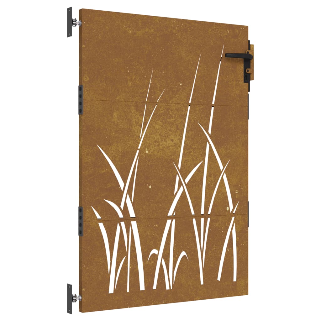 Puerta de jardín 85x125 cm acero corten diseño césped ÚLTIMAS EDICIONES