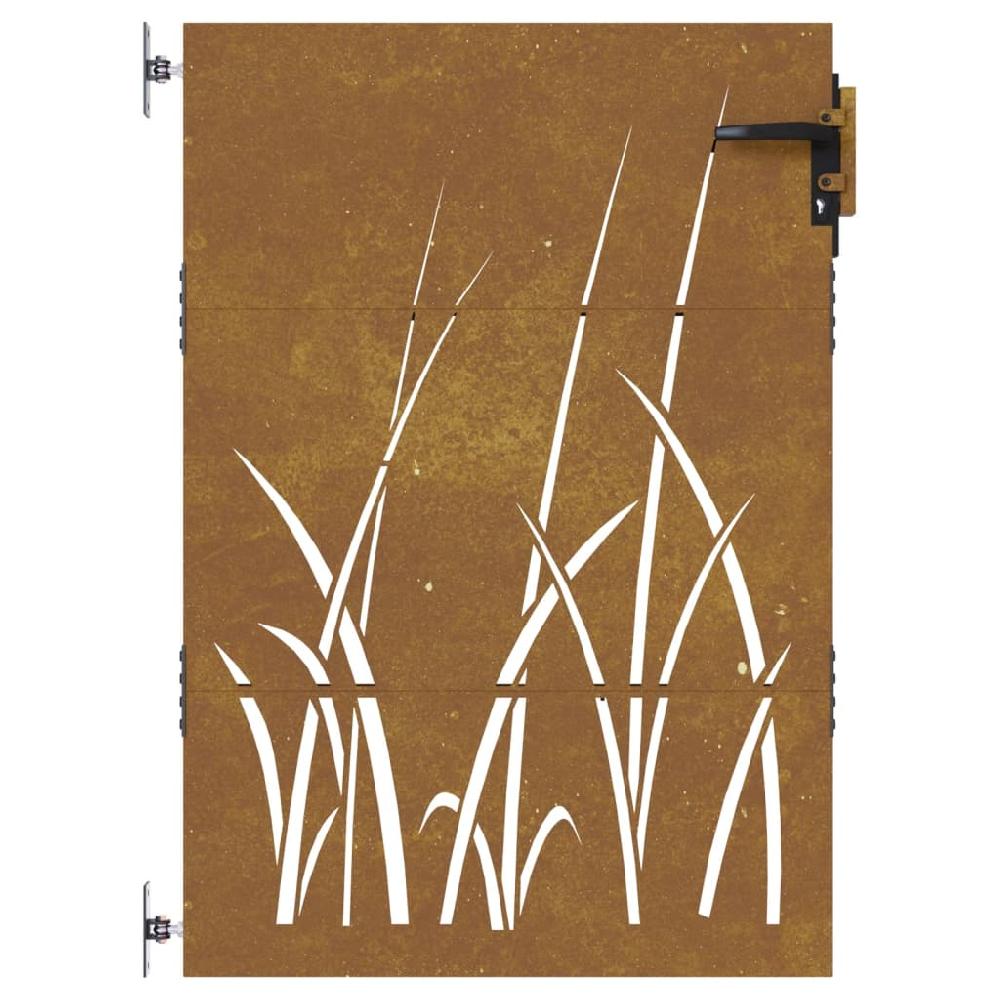 Puerta de jardín 85x125 cm acero corten diseño césped ÚLTIMAS EDICIONES