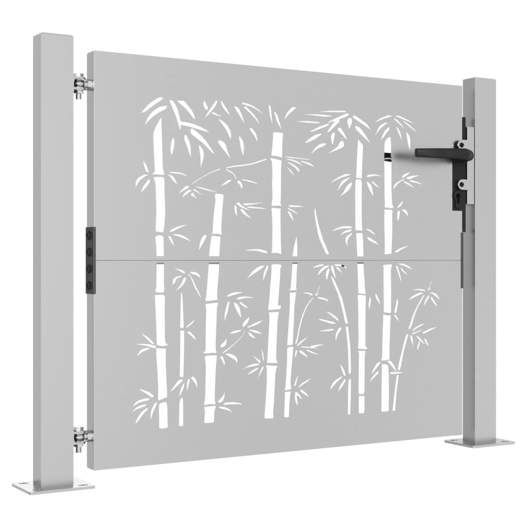 Puerta de jardín 105x105 cm acero corten diseño bambú Último día