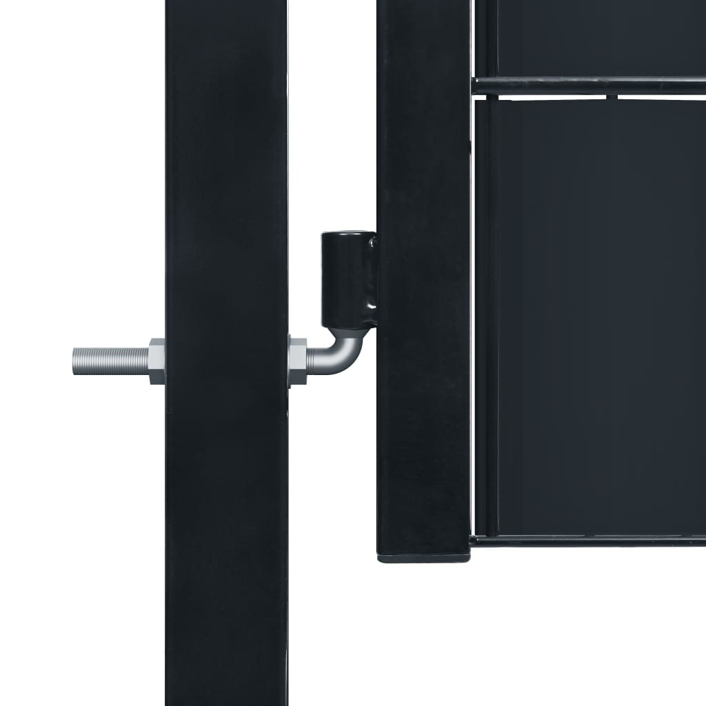 Puerta de valla de PVC y acero 100x164 cm Antracita Oferta especial de fábrica