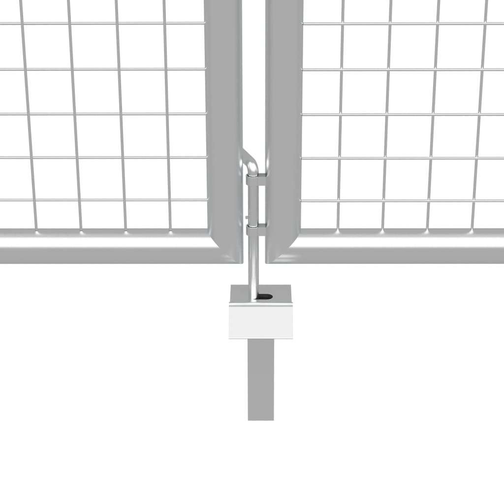 vidaXL Puerta de jardín de acero galvanizado plateado 415x250 cm Ahorra y exporta