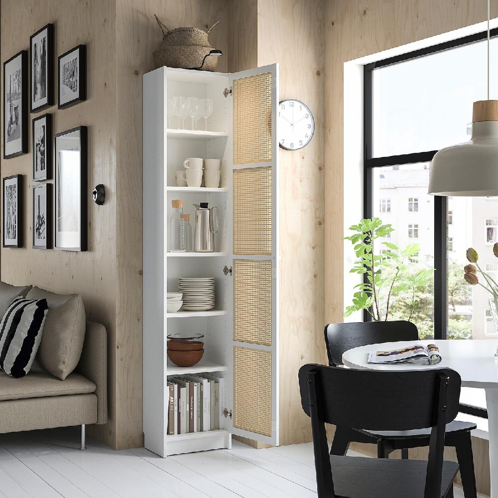IKEA BILLY / HÖGADAL Librería con puerta blanco 40x30x202 cm Grandes descuentos