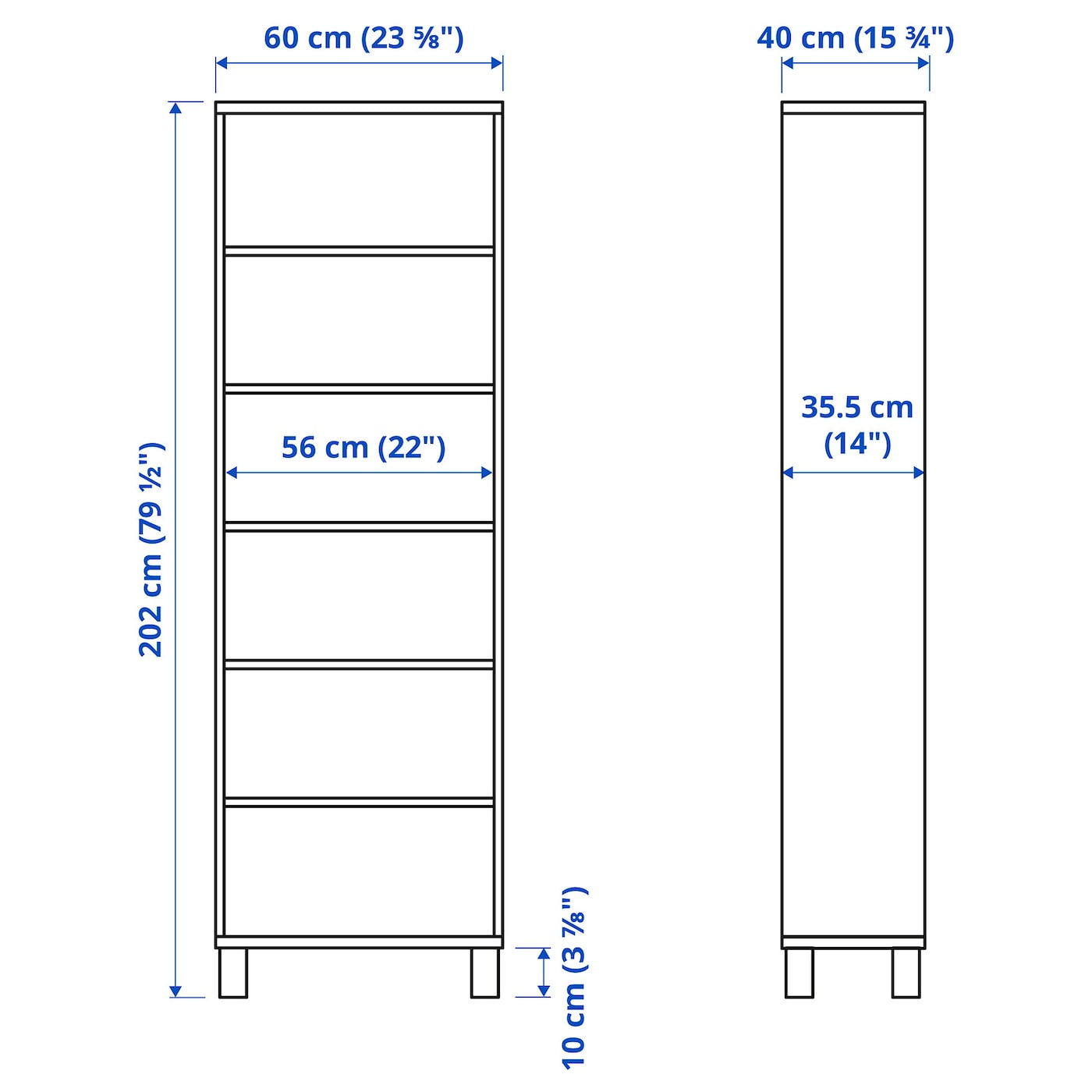 IKEA BESTÅ Armario blanco 60x40x202 cm Liquidación