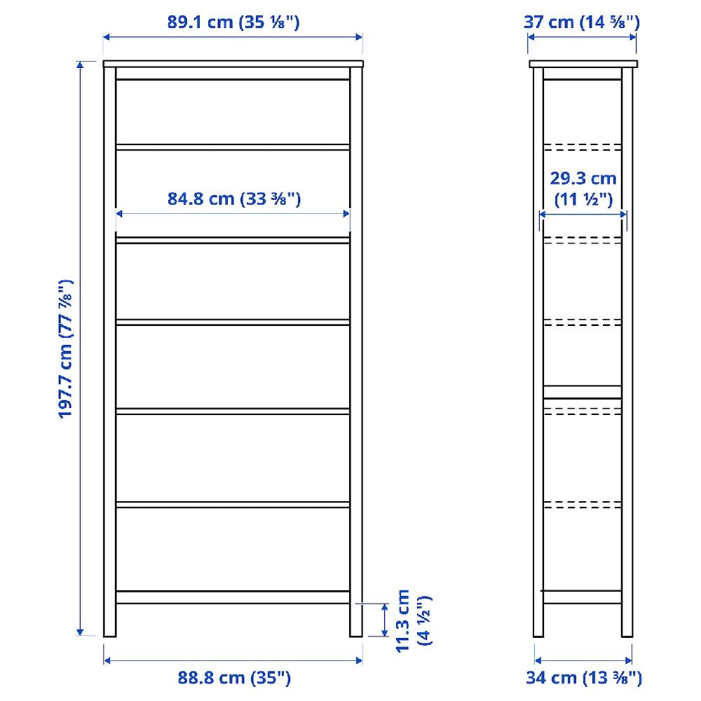 IKEA HEMNES Librería tinte blanco/marrón claro 90x197 cm Envío internacional gratuito