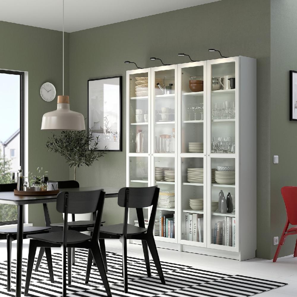 IKEA BILLY / OXBERG Librería blanco/vidrio 160x30x202 cm Limitado a 3 días