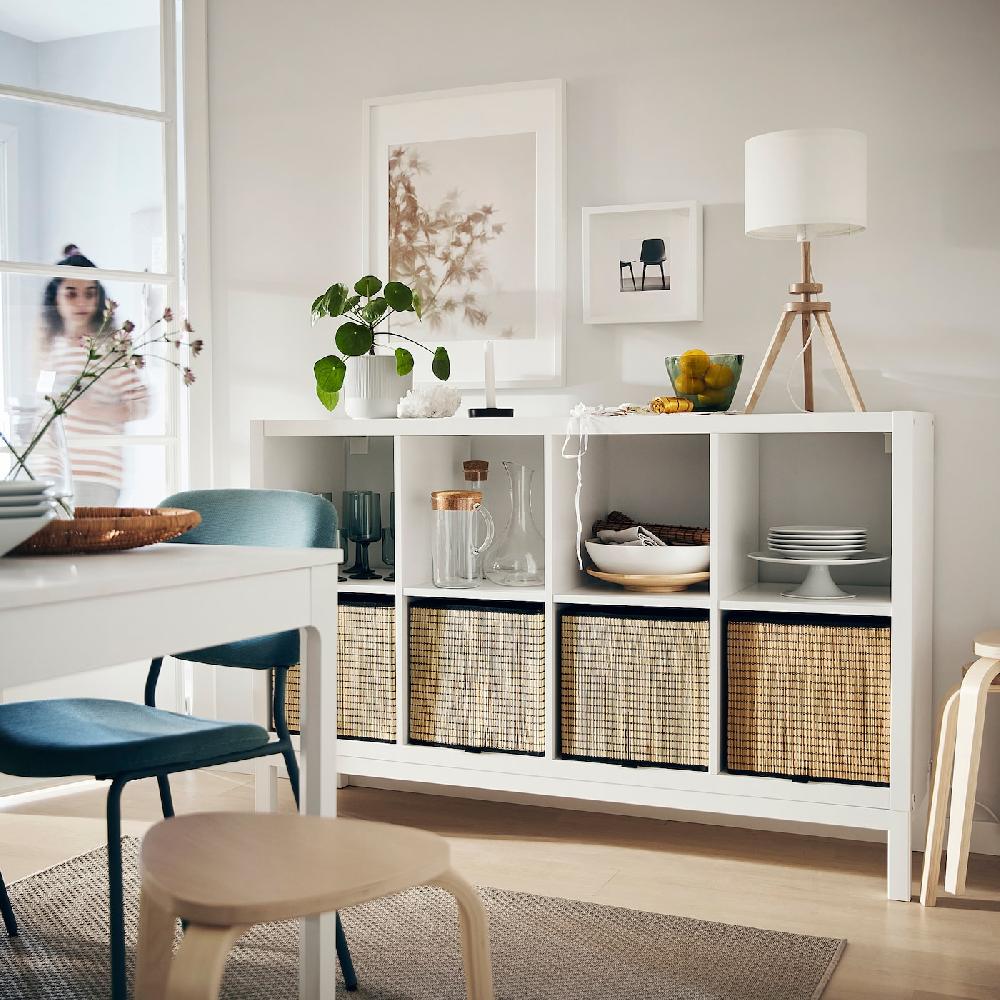 IKEA KALLAX Estantería con soporte blanco/blanco 147x94 cm Precios de Black Friday