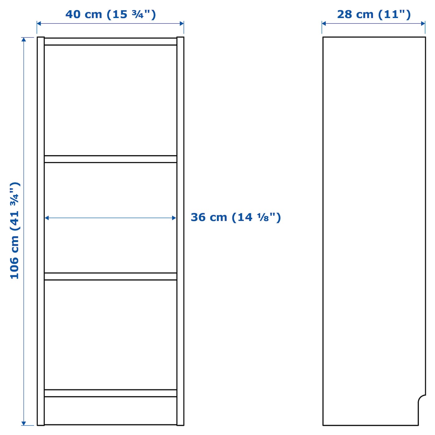 IKEA BILLY Librería blanco 40x28x106 cm En oferta