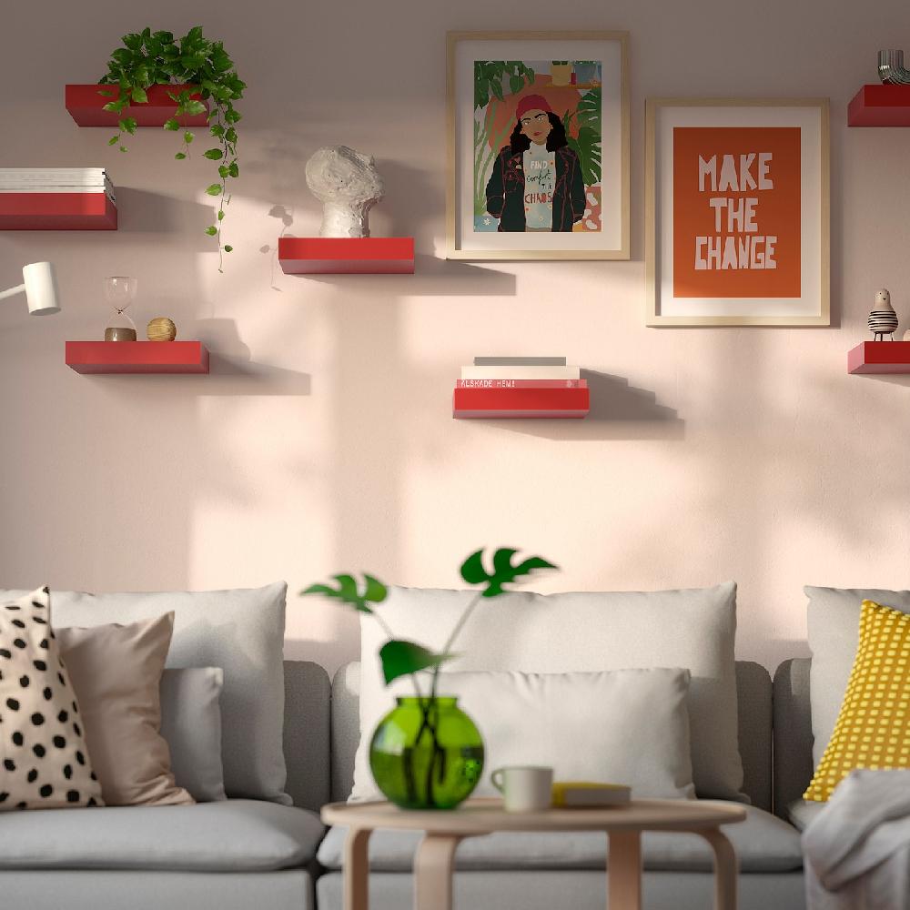IKEA LACK Estante de pared rojo 30x26 cm Rebajas de fin de temporada
