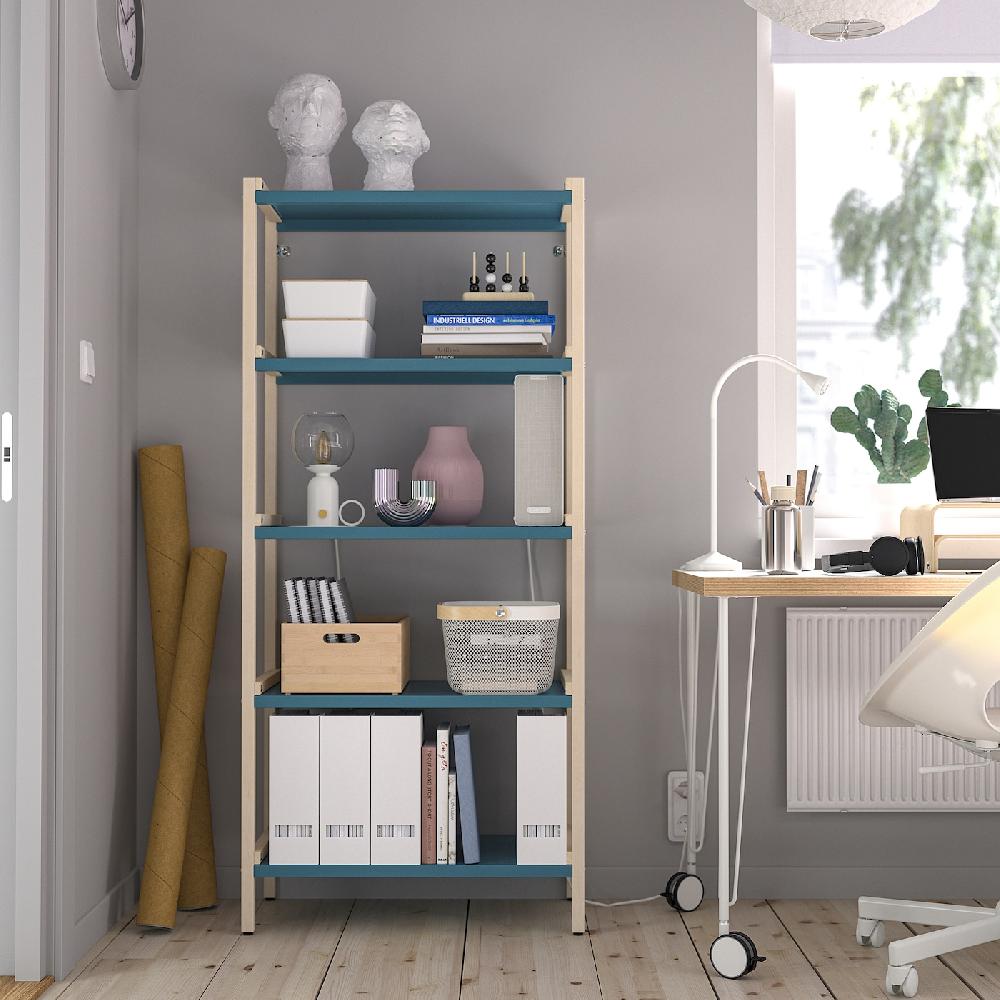 IKEA EKENABBEN Estantería álamo/azul 70x34x154 cm Rebajas online