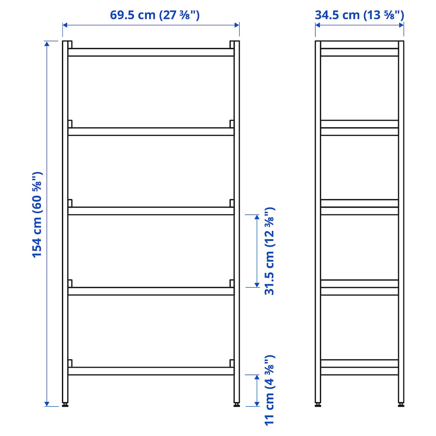 IKEA EKENABBEN Estantería álamo/azul 70x34x154 cm Rebajas online