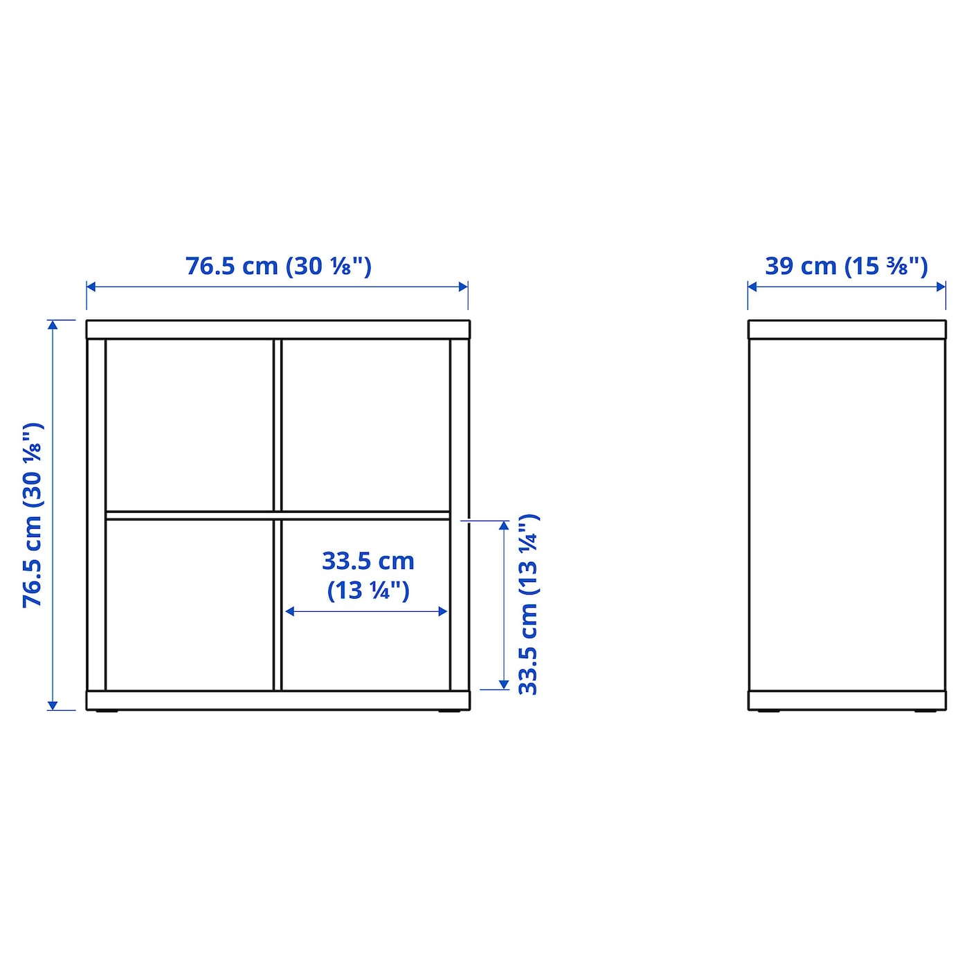IKEA KALLAX Estantería con 2 puertas blanco/azul grisáceo claro con forma ondulada 77x77 cm Ahorra y exporta
