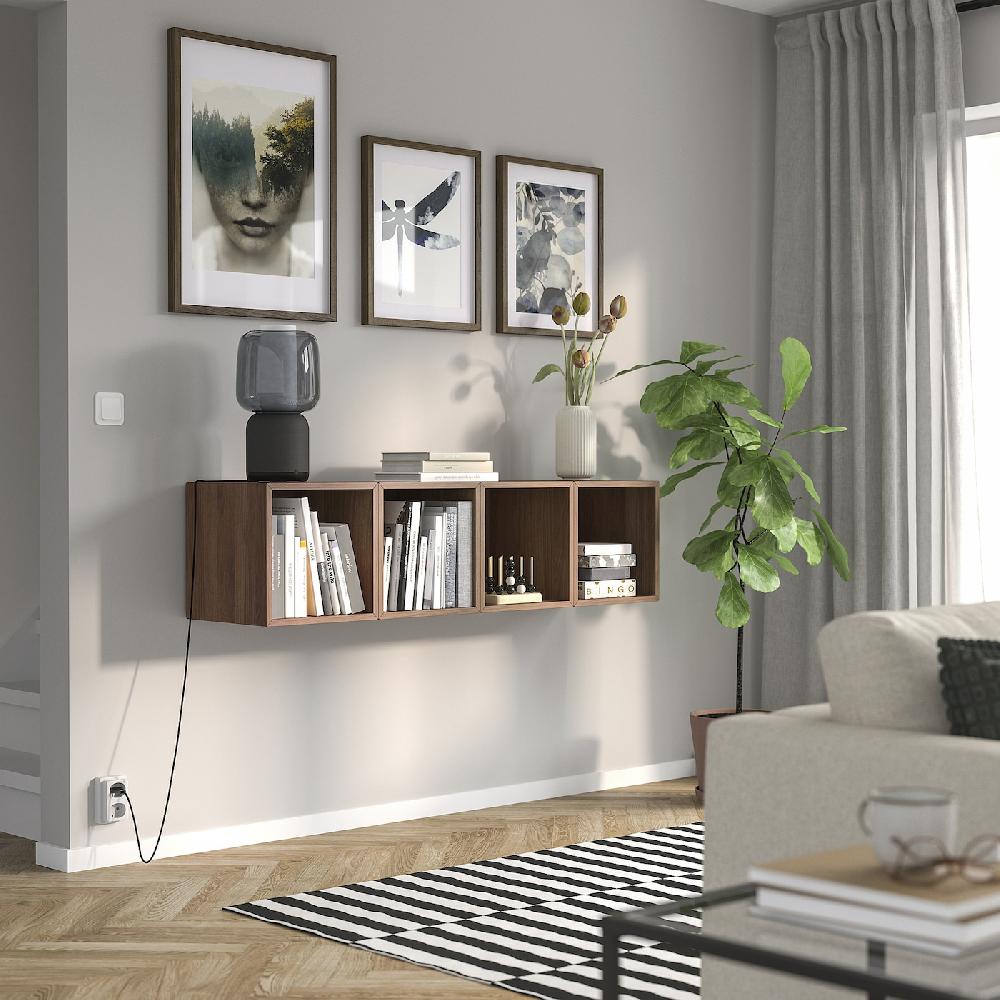 IKEA EKET Combinación de almacenaje en pared efecto nogal 140x35x35 cm En oferta