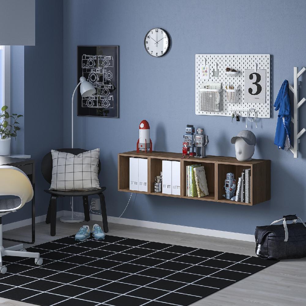 IKEA EKET Combinación de almacenaje en pared efecto nogal 140x35x35 cm En oferta