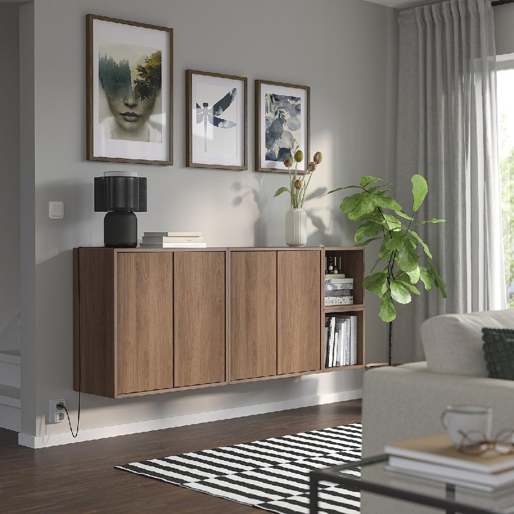 IKEA EKET Mueble de almacenaje con riel efecto nogal 175x35x70 cm Libre de impuestos