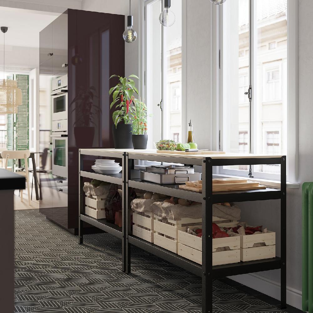 IKEA BROR Mesa de trabajo negro/contrachapado de pino 110x55 cm Última moda