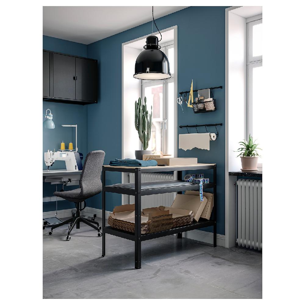 IKEA BROR Mesa de trabajo negro/contrachapado de pino 110x55 cm Última moda