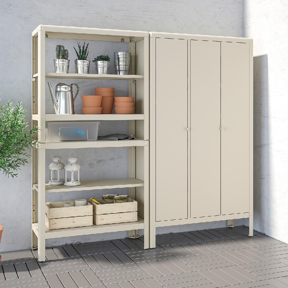 IKEA KOLBJÖRN Armario para interior o exterior beige 90x161 cm Ofertas especiales