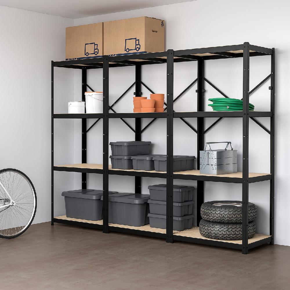 IKEA BROR Estantería negro/madera 254x55x190 cm Rebajas de fin de temporada
