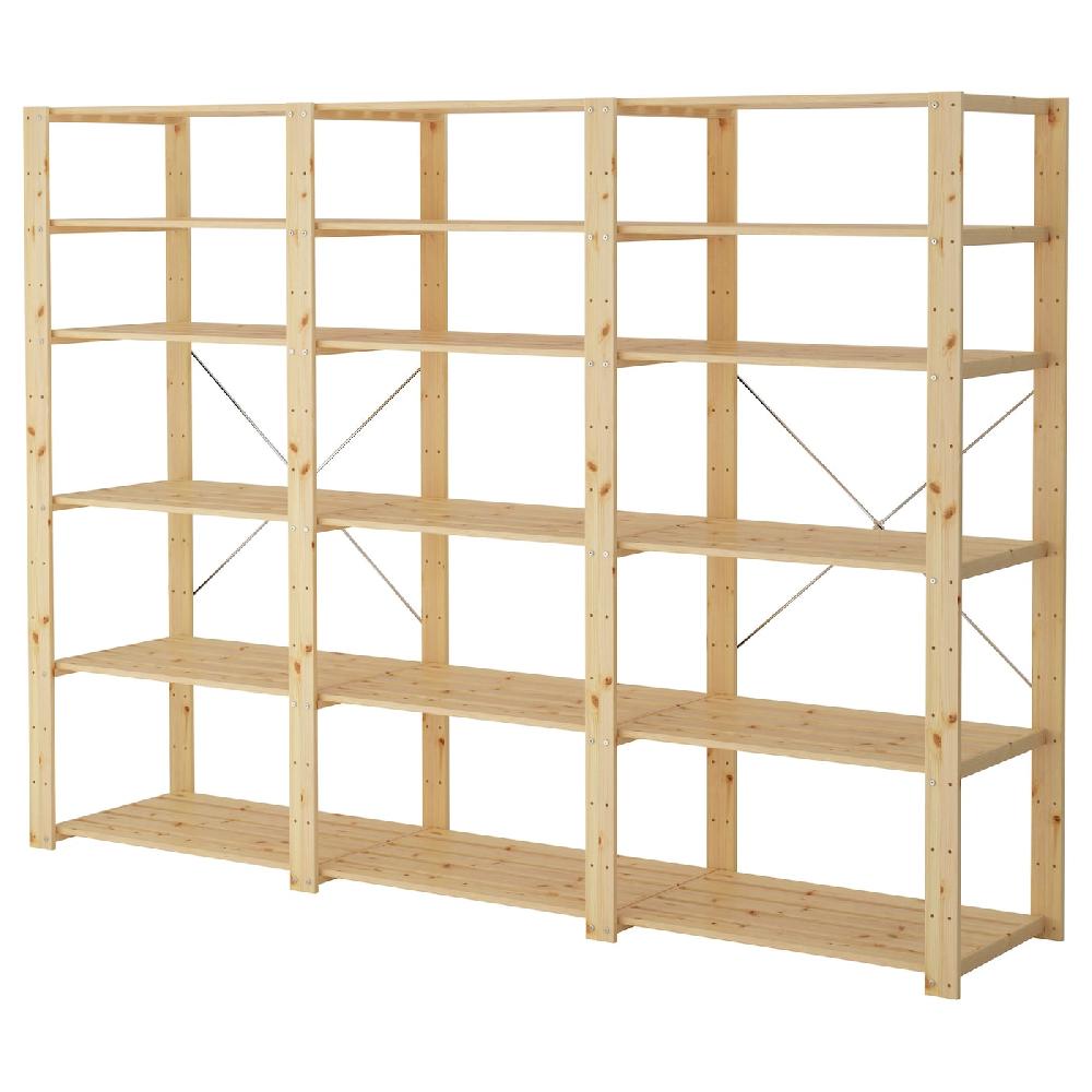 IKEA HEJNE Secciones con baldas madera conífera 230x50x171 cm