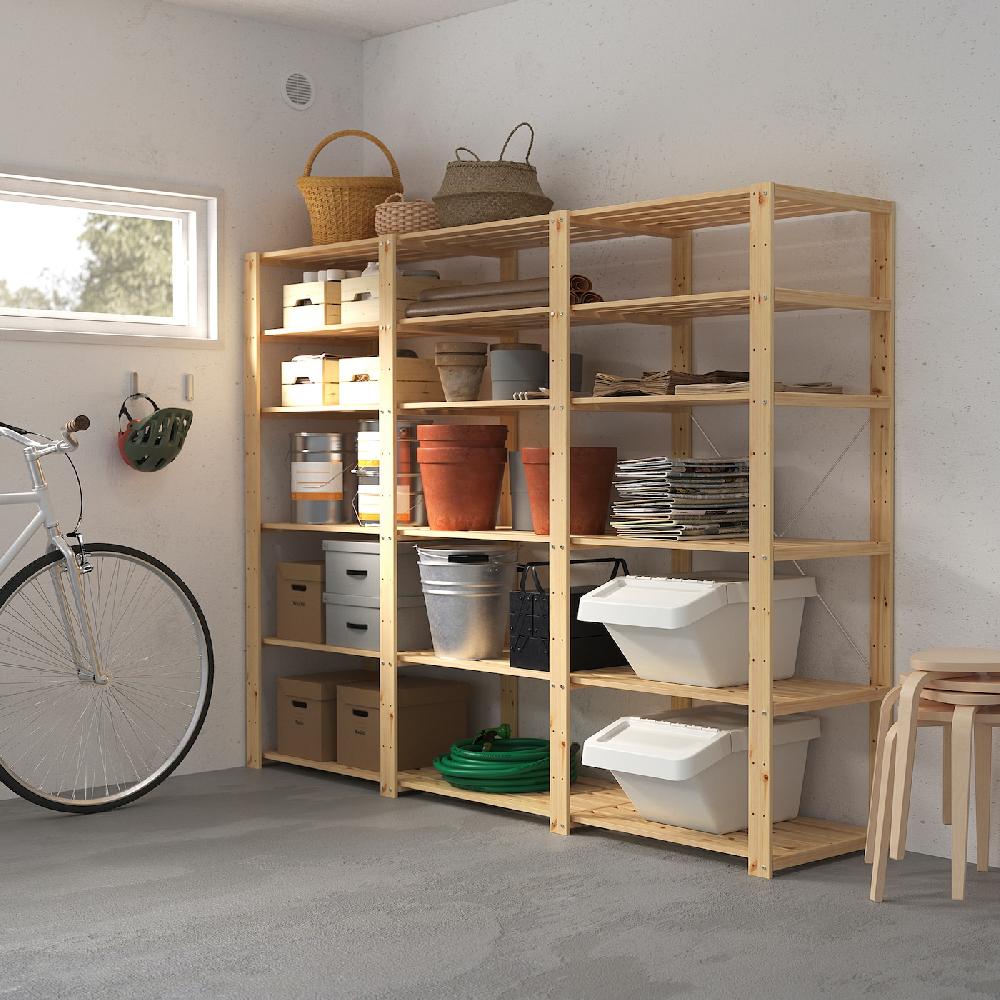 IKEA HEJNE Secciones con baldas madera conífera 230x50x171 cm Precio ultrabajo