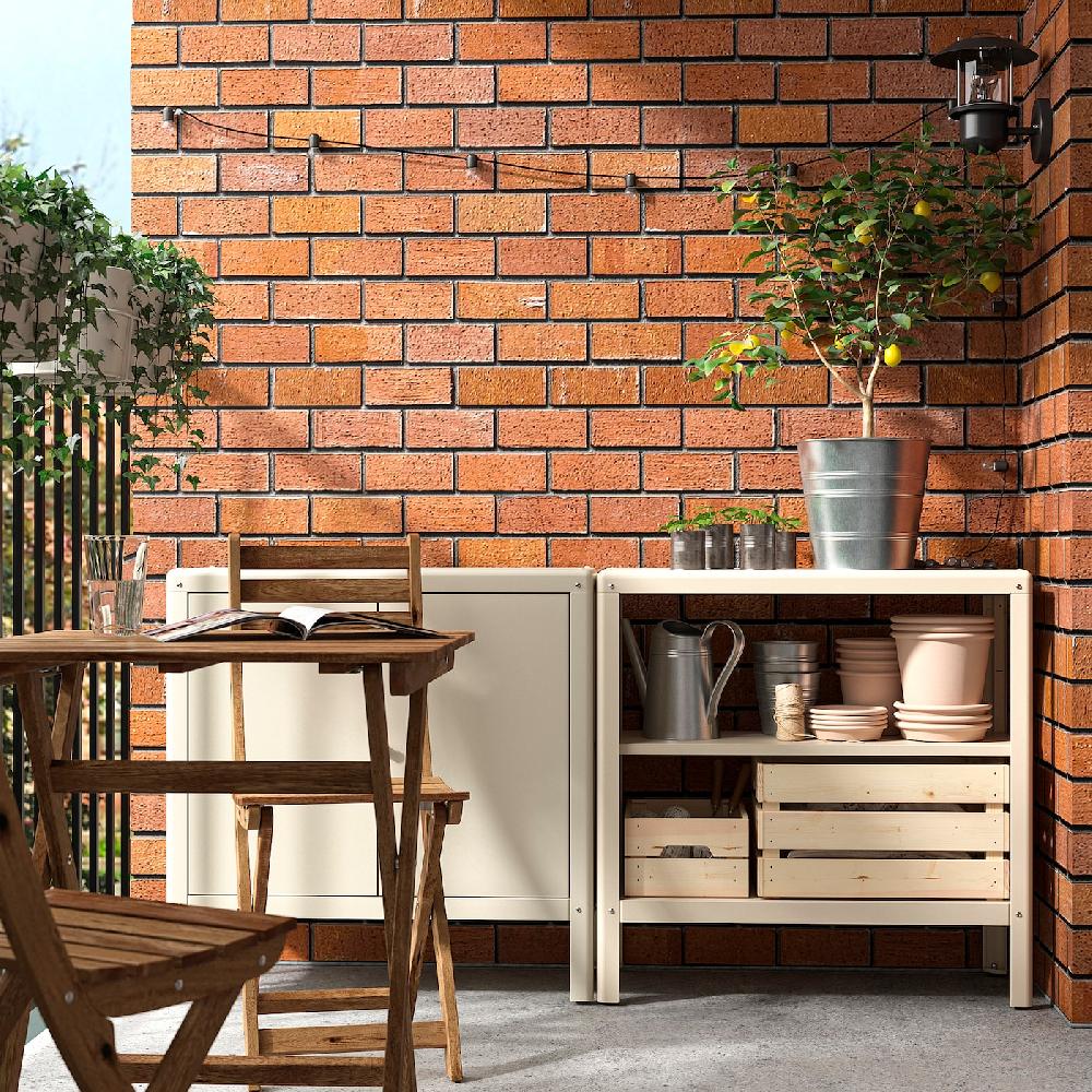 IKEA KOLBJÖRN Estantería de interior y exterior beige 80x81 cm 2025
