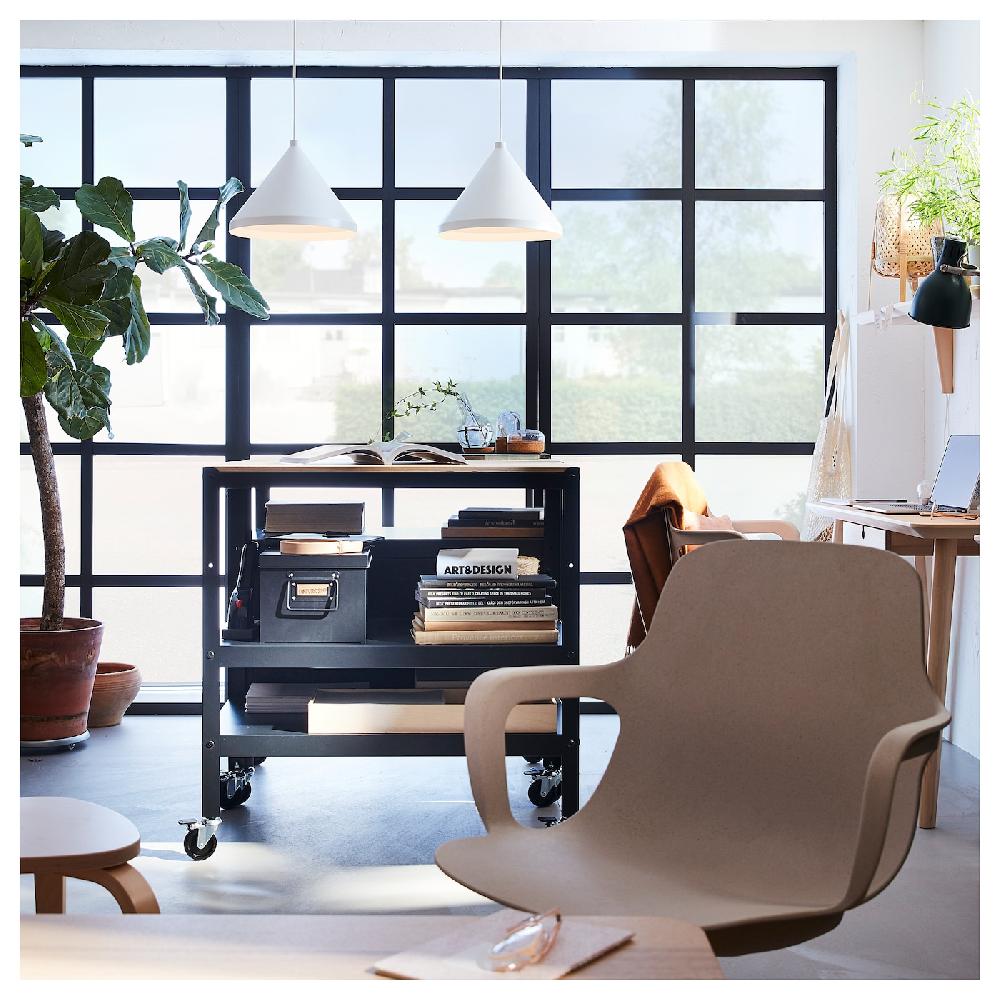 IKEA BROR Carrito negro/contrachapado de pino 85x55 cm Outlet
