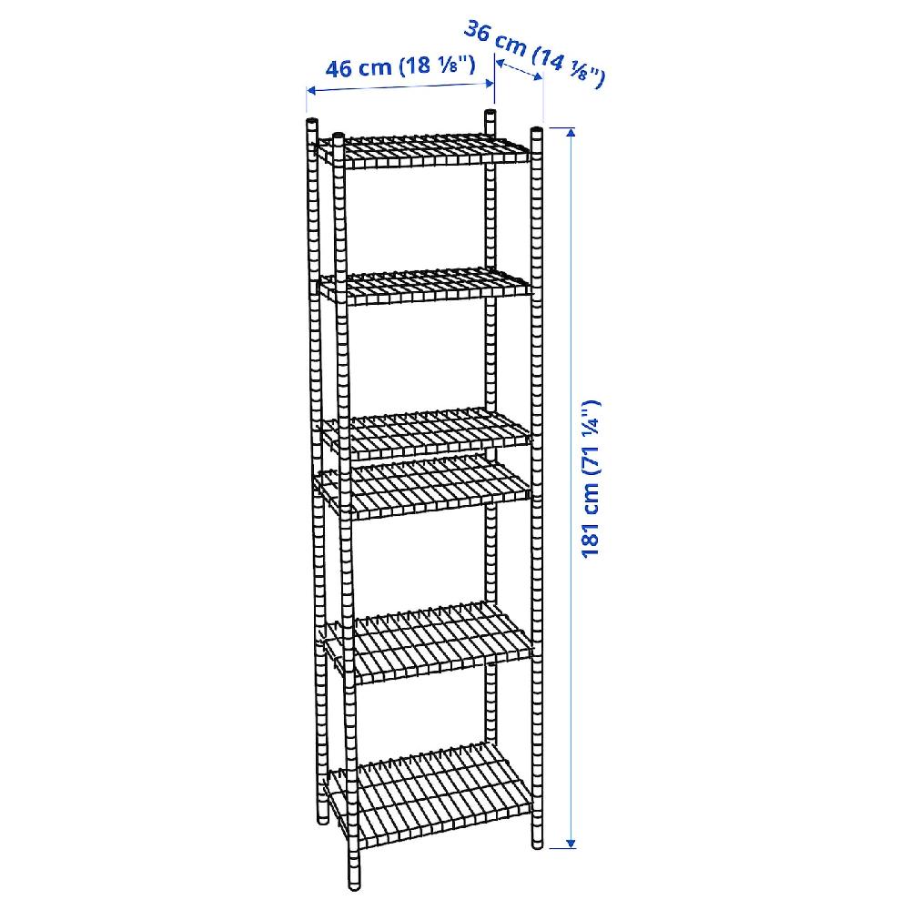 IKEA OMAR Sección de estantería 46x36x181 cm Outlet online