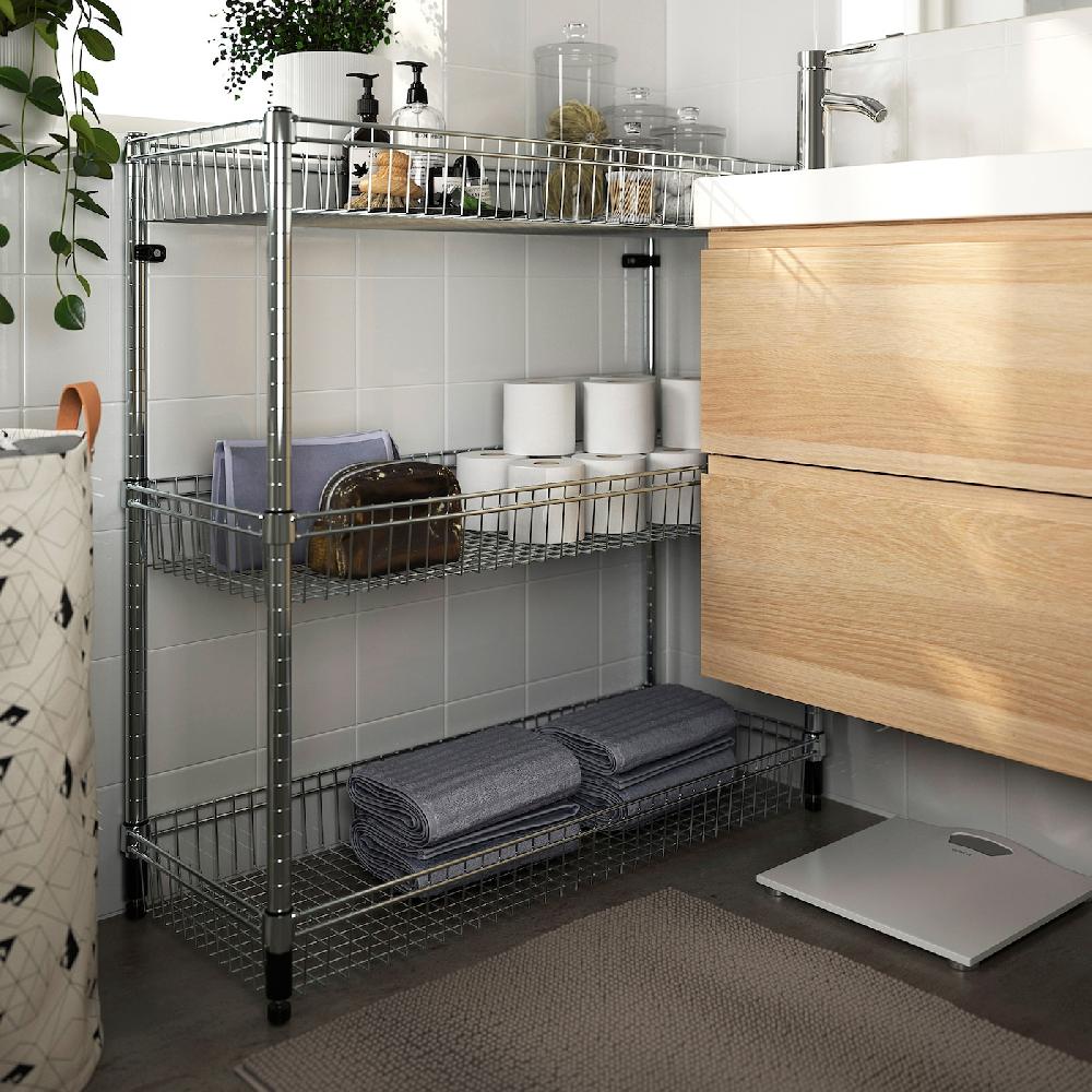 IKEA OMAR Estantería con 3 cestos galvanizado 92x36x94 cm Rebajas baratas