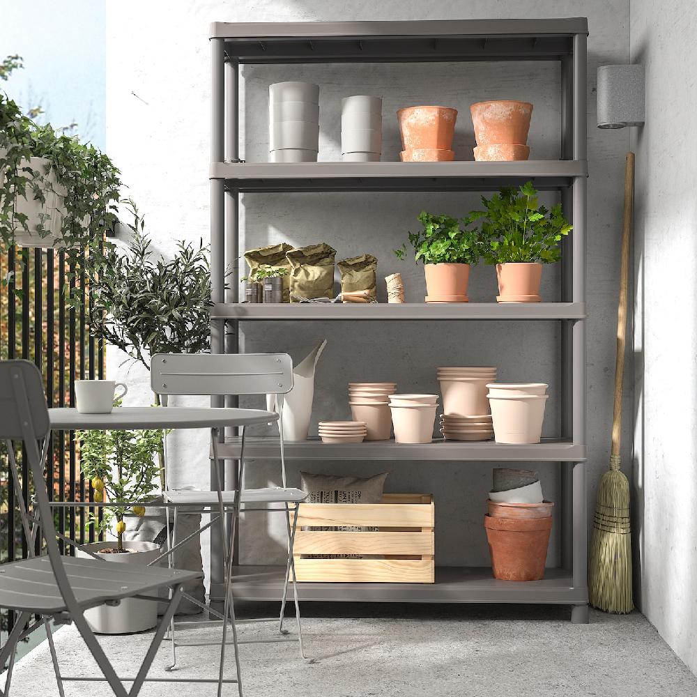 IKEA RUNMARÖ Estantería gris oscuro interior/exterior 120x40x188 cm Ventas relámpago