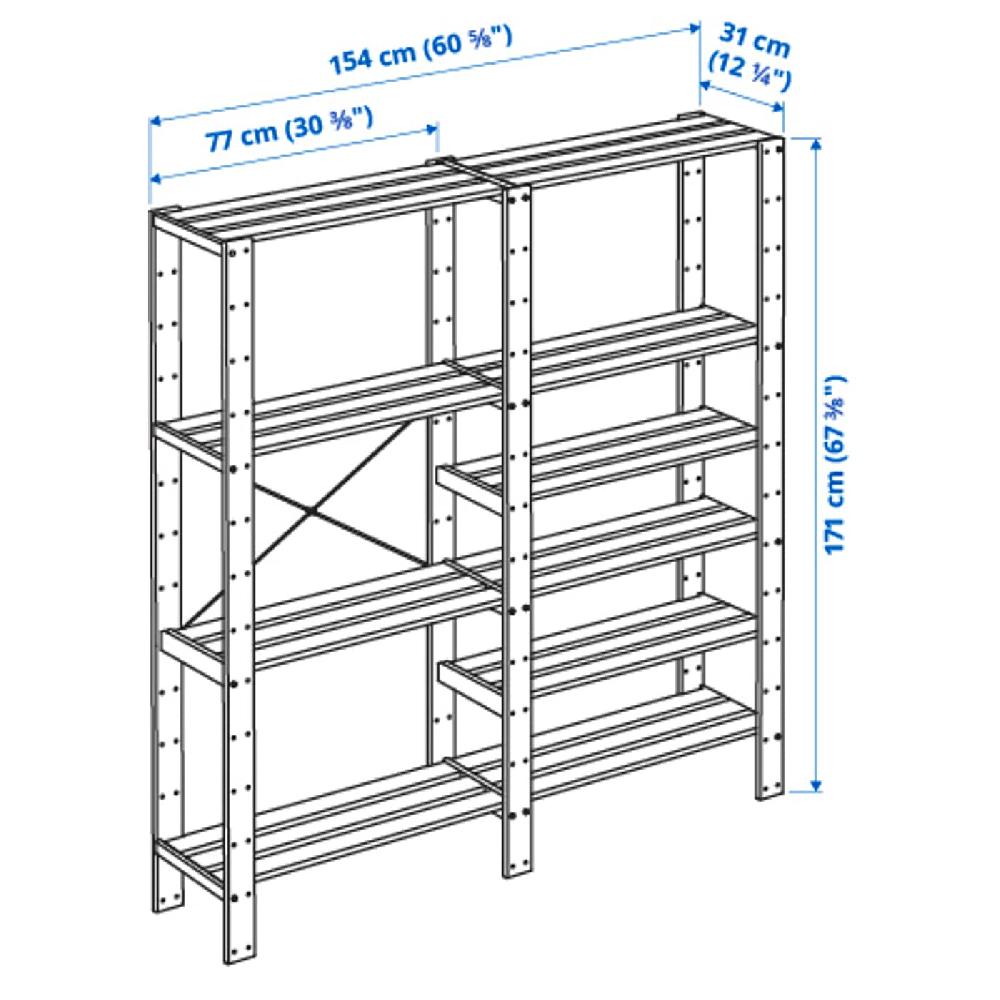 IKEA HEJNE 2 secciones con tapones/madera conífera 154x31x172 cm Descuento
