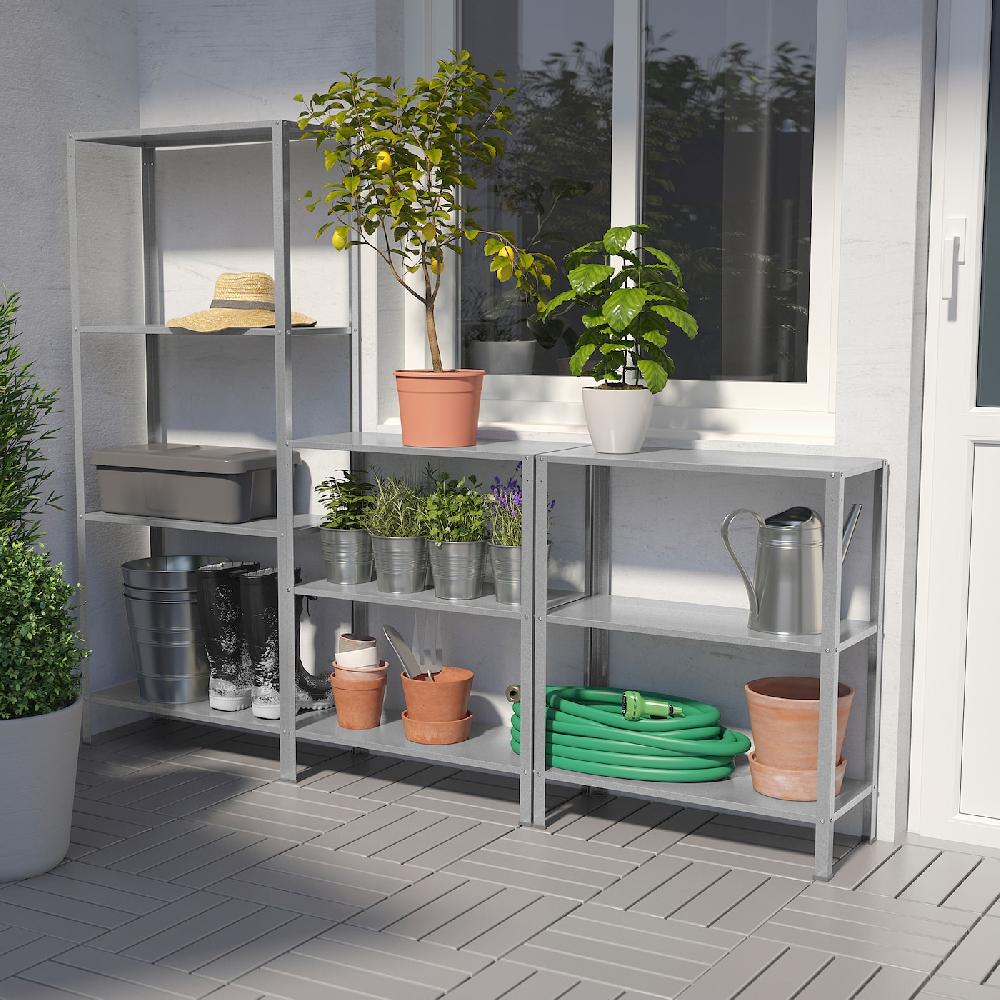 IKEA HYLLIS Estantería de interior y exterior 180x27x74-140 cm Liquidación