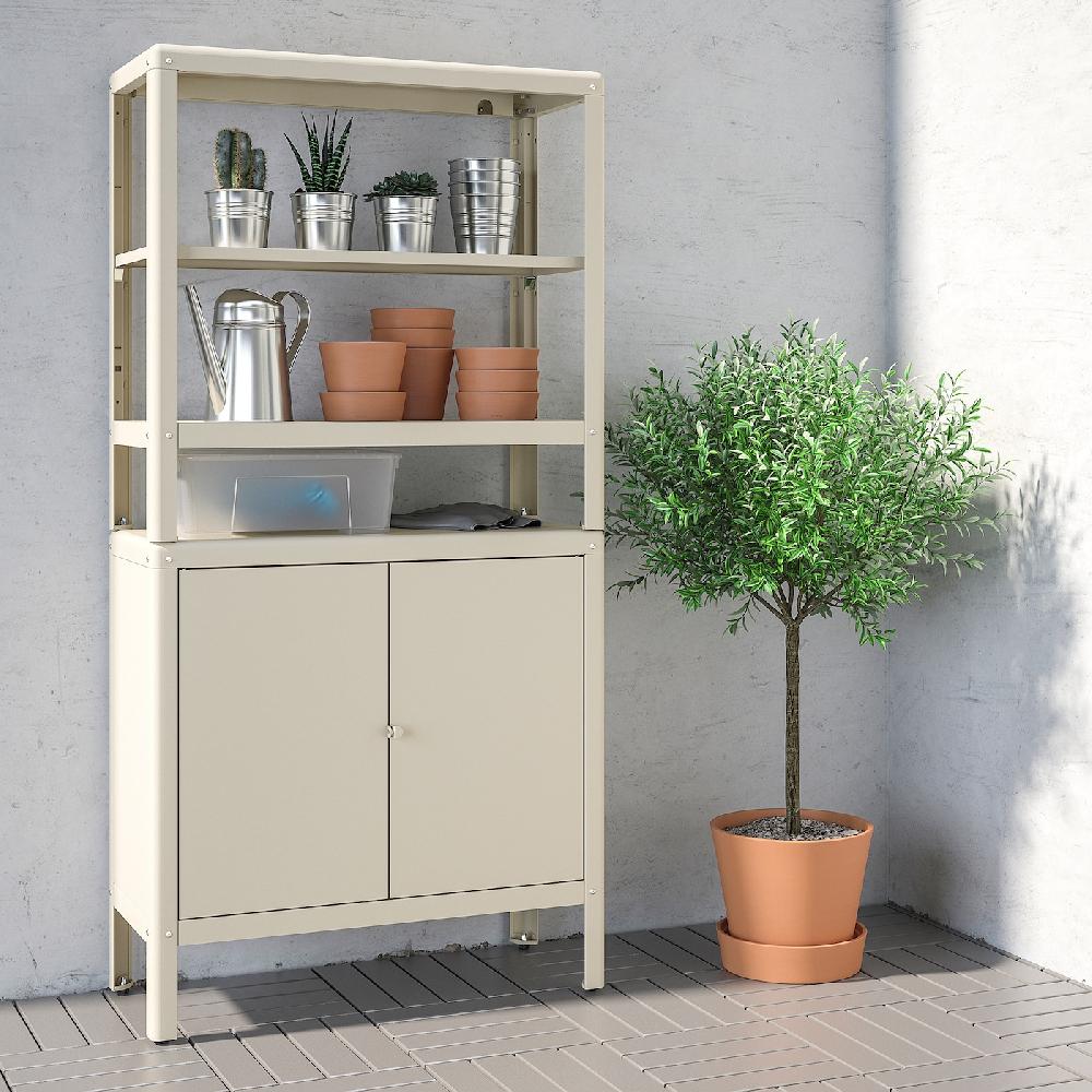 IKEA KOLBJÖRN Estantería con armario beige 80x37x161 cm Rebajas online