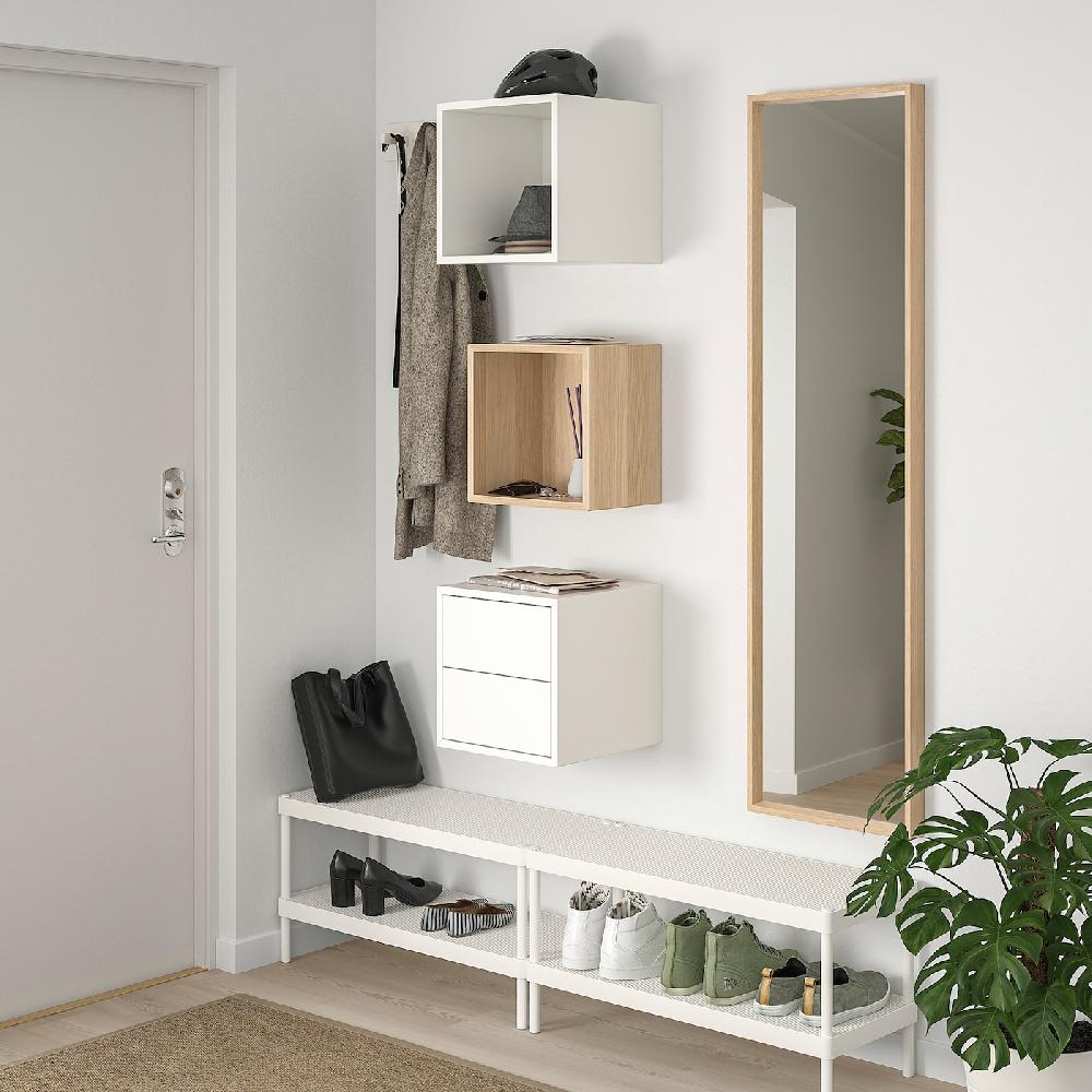 IKEA EKET Combinación de almacenaje en pared efecto roble tinte blanco/blanco 105x35x70 cm Precio de fábrica