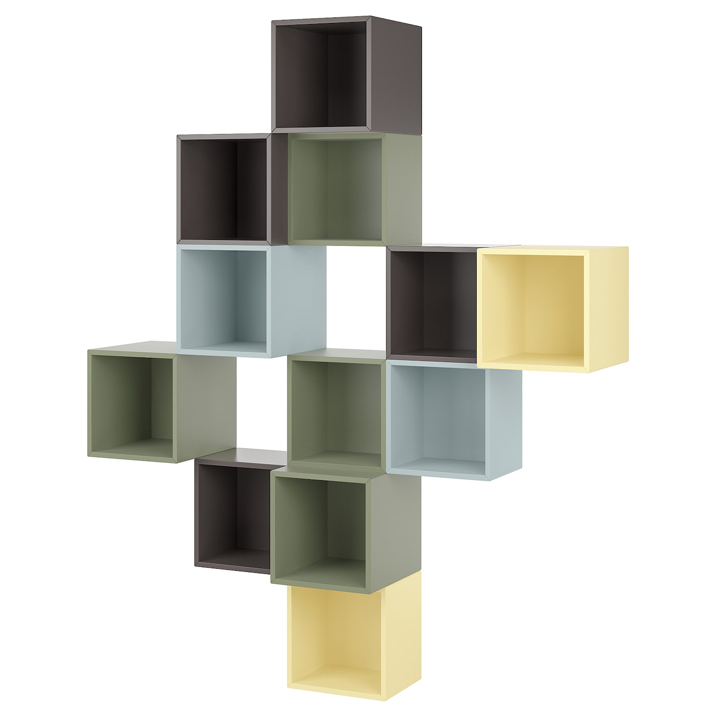 IKEA EKET Mueble de almacenaje con riel multicolor/gris oscuro 175x35x210 cm