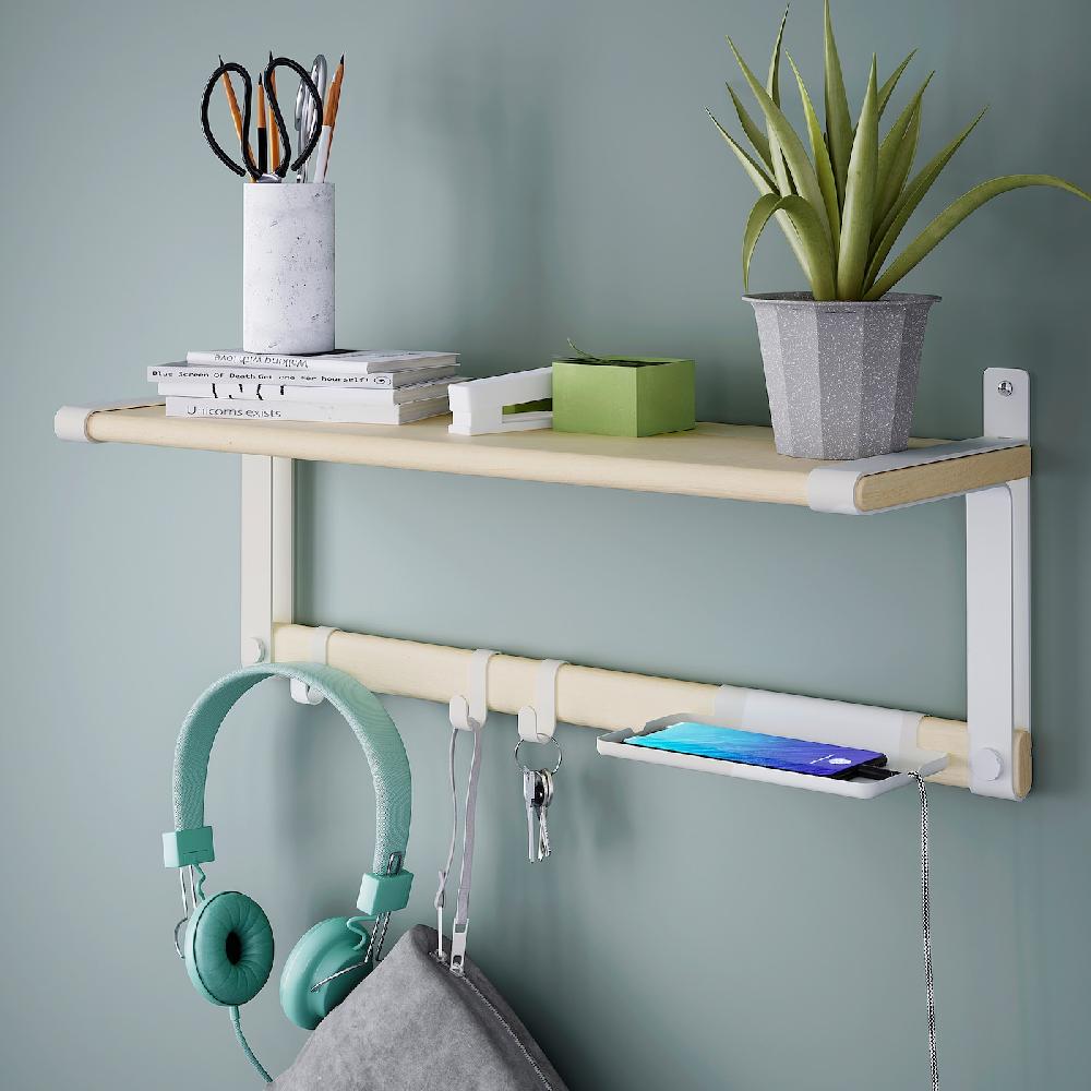 IKEA SKOMAKARE Estante blanco/álamo 65x26 cm Ofertas especiales