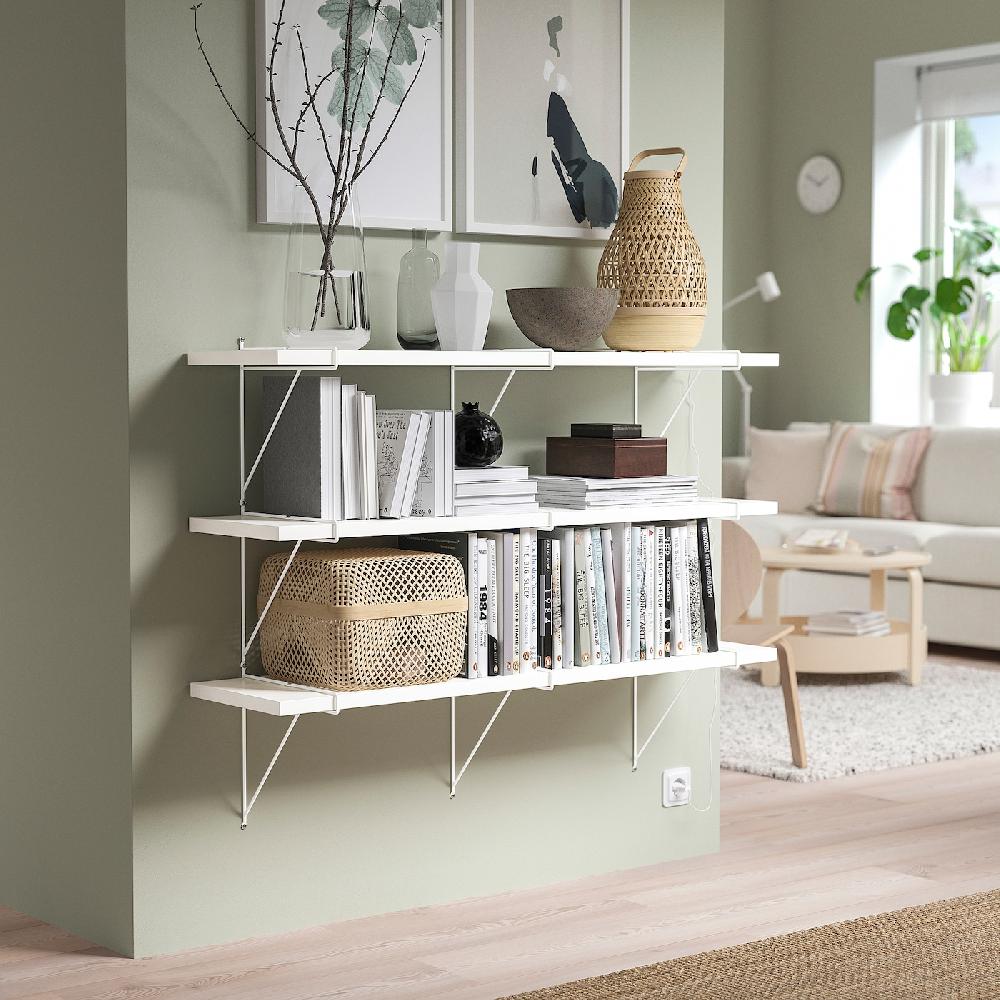 IKEA BERGSHULT / PERSHULT Combinación estantes de pared blanco/blanco 120x30 cm Devoluciones gratuitas