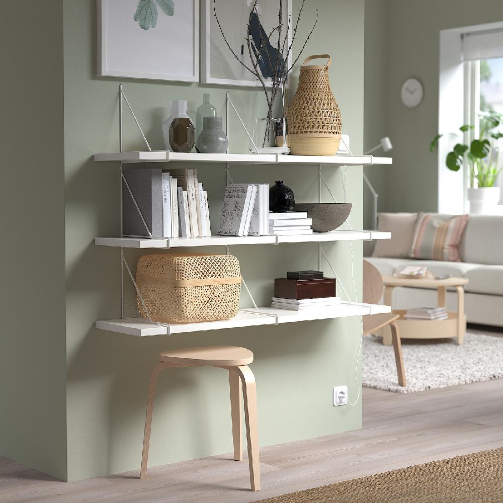 IKEA BERGSHULT / PERSHULT Combinación estantes de pared blanco/blanco 120x30 cm Devoluciones gratuitas