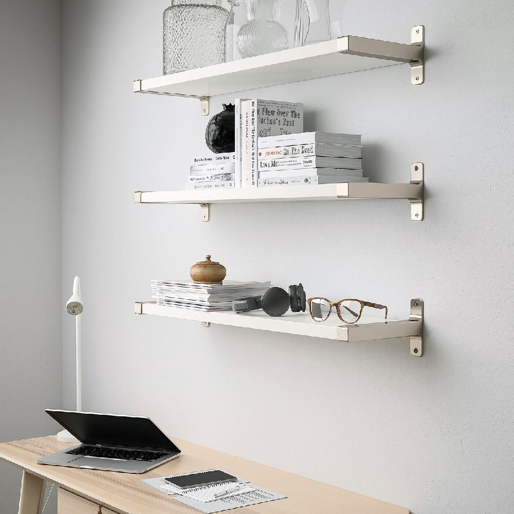 IKEA BERGSHULT / GRANHULT Combinación estantes de pared blanco/niquelado 80x20 cm En oferta
