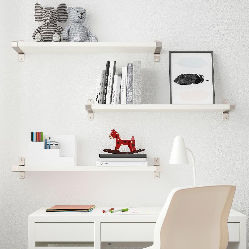 IKEA BERGSHULT / GRANHULT Combinación estantes de pared blanco/niquelado 80x20 cm En oferta
