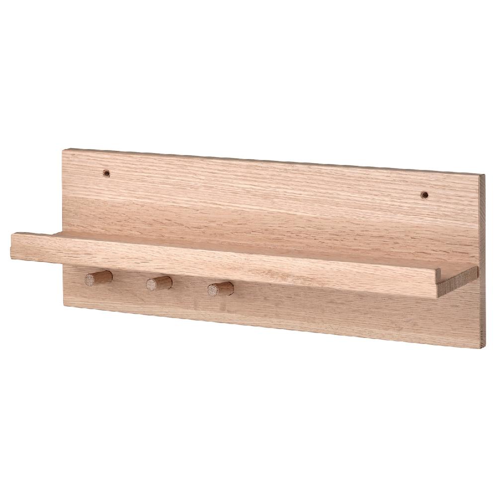 IKEA HÄSTVISKARE Organizador pared con ganchos roble 42x15x11 cm
