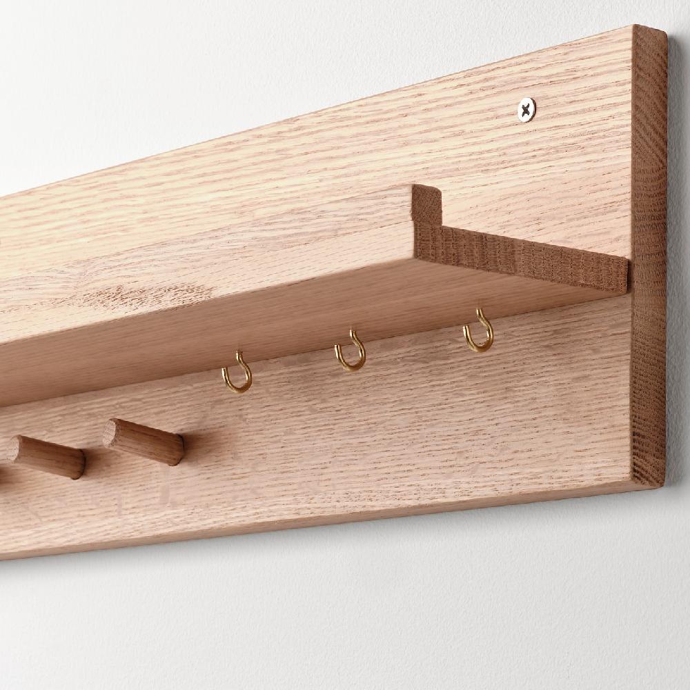 IKEA HÄSTVISKARE Organizador pared con ganchos roble 42x15x11 cm Ventas relámpago