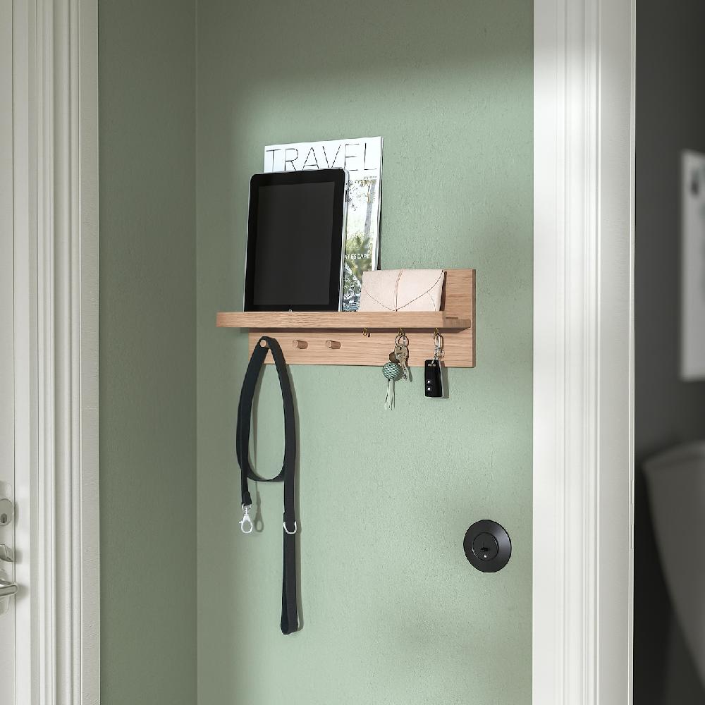 IKEA HÄSTVISKARE Organizador pared con ganchos roble 42x15x11 cm Ventas relámpago