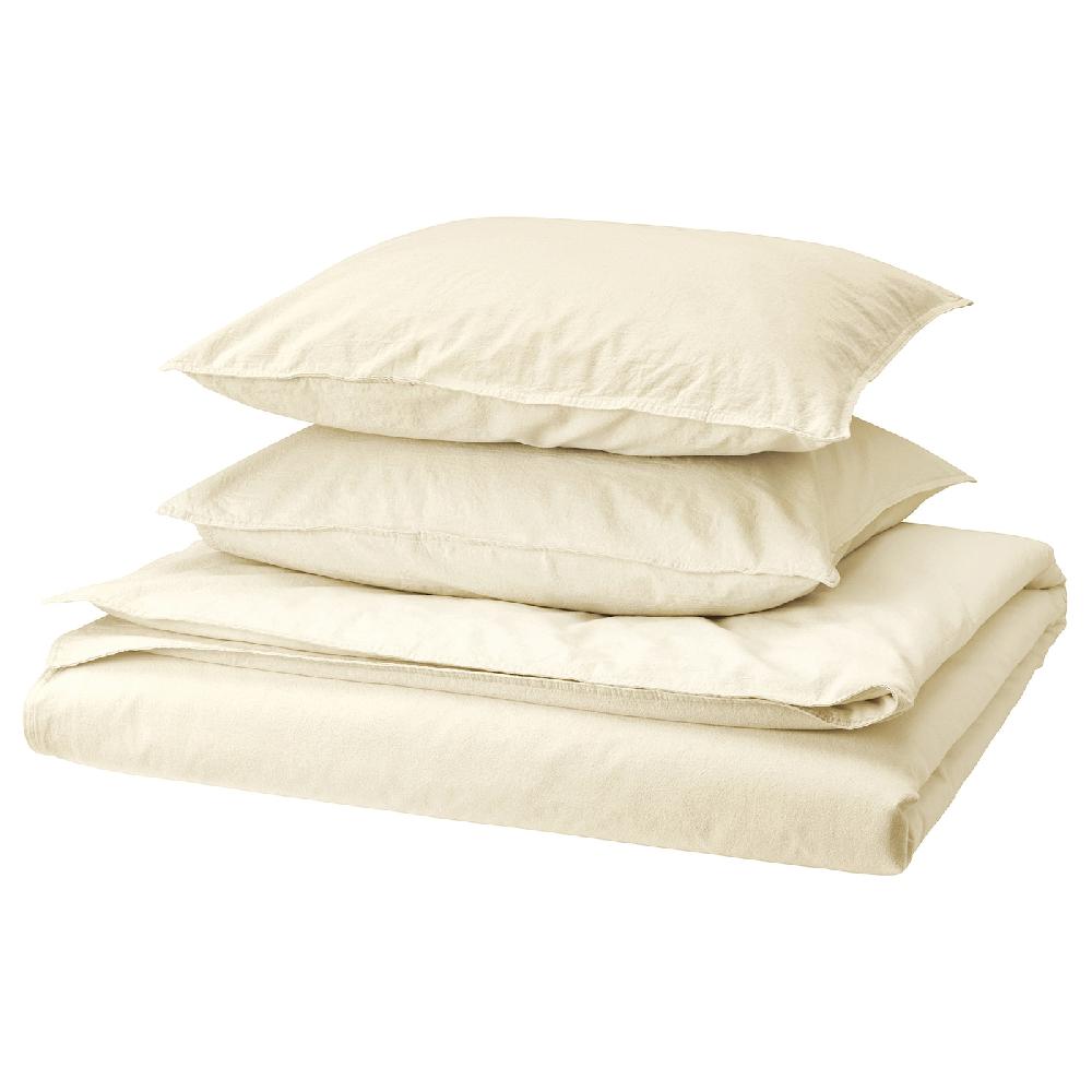 IKEA ÄNGSLILJA Funda nórdica y 2 fundas almohada natural 240x220/50x60 cm