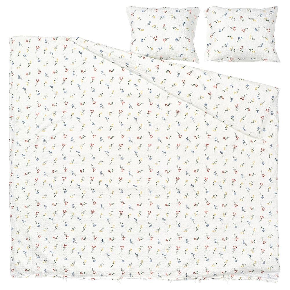 IKEA PILDVÄRGMAL Funda nórdica y 2 fundas almohada blanco/motivo floral 240x220/50x60 cm 2025
