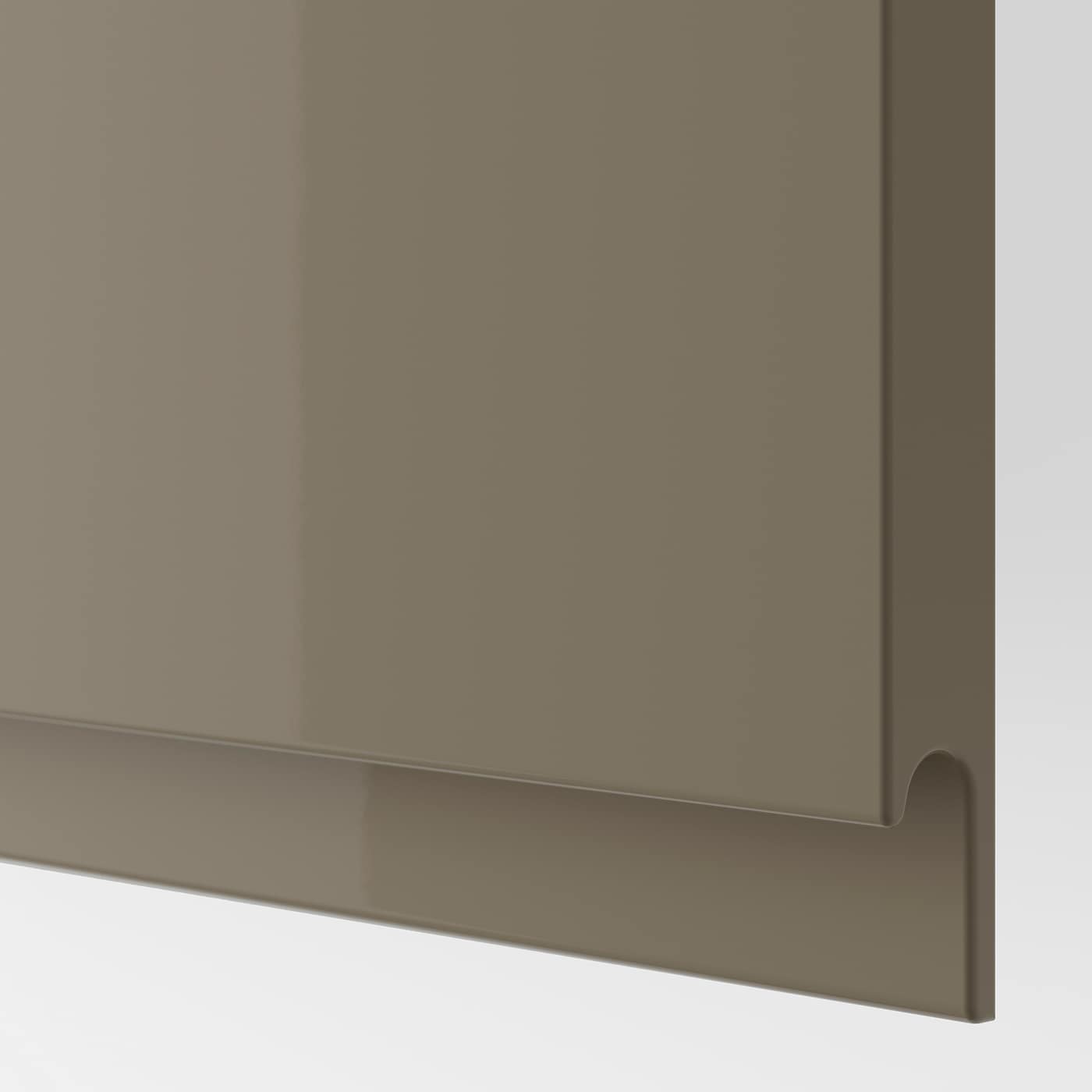 IKEA METOD Armario bajo con baldas blanco/Voxtorp marrón grisáceo oscuro alto brillo 40x37 cm Tienda